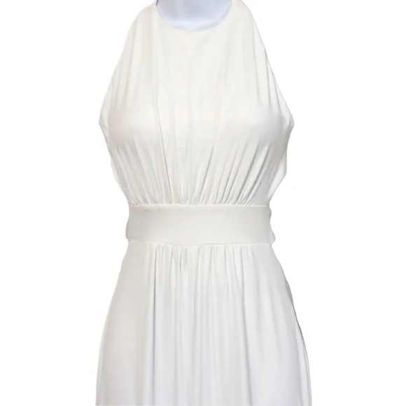 Susana Monaco White Mockneck Jumpsuit Stretch Waist-tie MED NWT Made in the USA - Picture 4 of 14